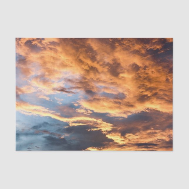Papel De Seda Puesta de sol de verano y nubes (Anverso)