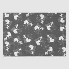 Papel De Seda Pug Dog Baby Shower Gris Puppy Género Neutral