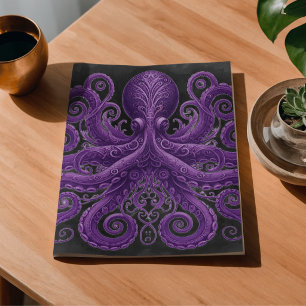 Papel De Seda Pulpo Morado Victoriano Steampunk Kraken 