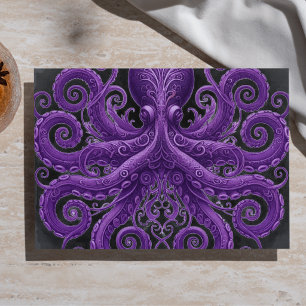 Papel De Seda Pulpo púrpura victoriano steampunk Kraken 