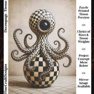 Papel De Seda Pulpo Surrealista de Ajedrez, Harlequin FX2R