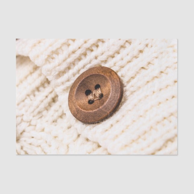 Papel De Seda Pulsera de suéter cardigan botón crema marrón (Anverso)