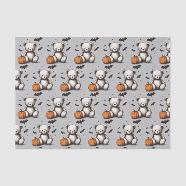 Papel De Seda Pumpkin Teddy Baby Shower (Anverso)