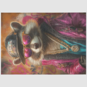 Papel De Seda Punk de desconexión Racoon rebelde colores rosa ne
