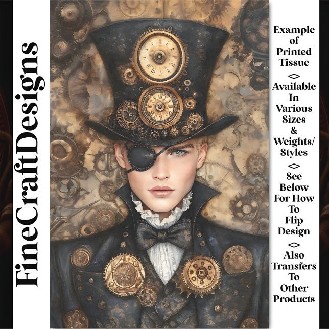 Papel De Seda Punk De Reloj Steampunk Man In Tall Gorra AD4 Deco (Subido por el creador)