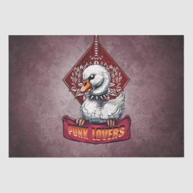 Papel De Seda Punk Swan: El rebelde de plumas. (Anverso)