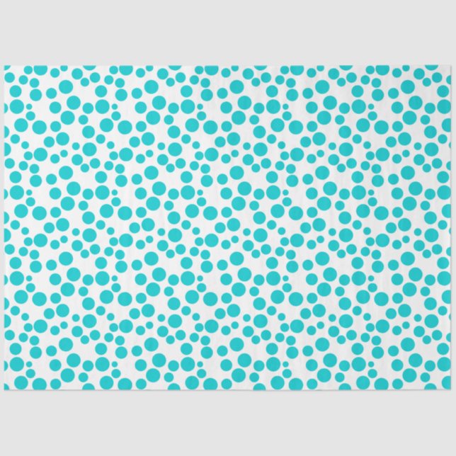 Papel De Seda Punto de polka azul (Anverso)