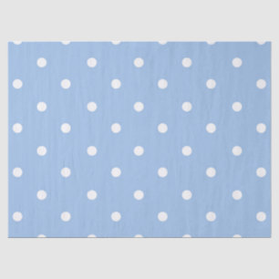 Papel De Seda Punto de Polka Azul Blanco