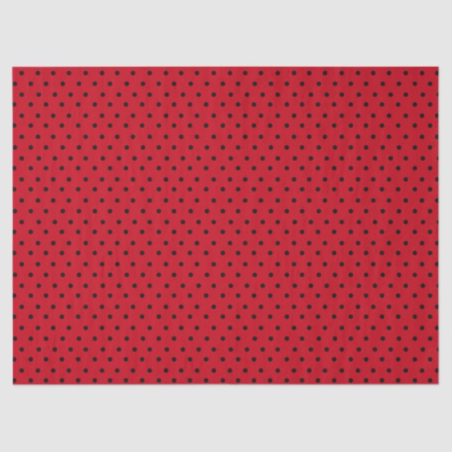 Papel De Seda Punto de Polka Rojo (Anverso)