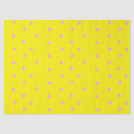 Papel De Seda Punto de polka rosa sobre amarillo