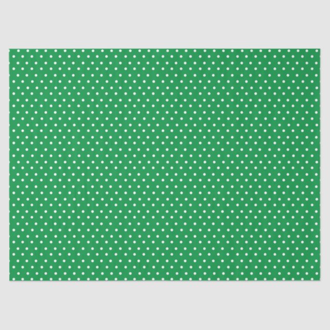 Papel De Seda Punto de Polka Verde (Anverso)