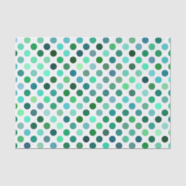 Papel De Seda Punto de polka verde y azul