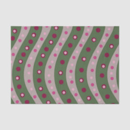 Papel De Seda Punto Polka Magenta Pink Green Springtime Patterad