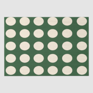 Papel De Seda Punto Polka Marfil Verde