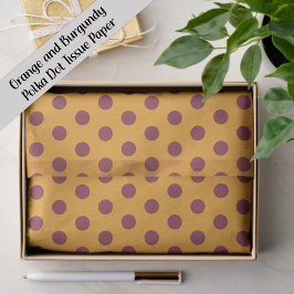Papel De Seda Punto Polka Naranja de Borgoña