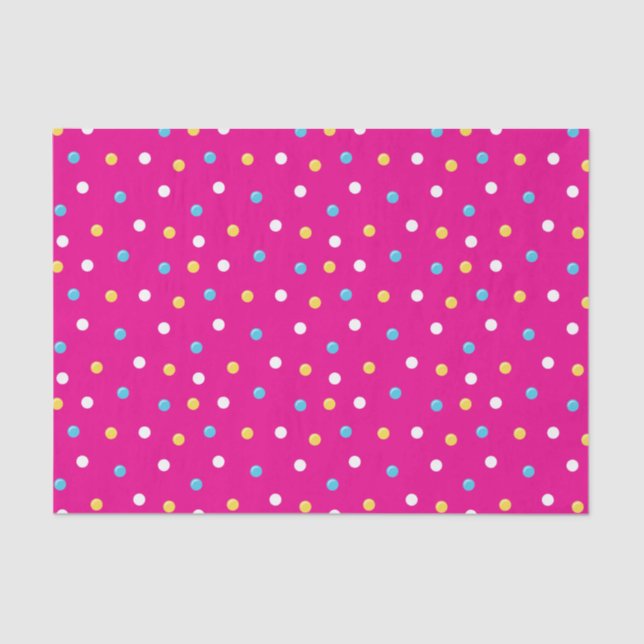 Papel De Seda Puntos amarillos, azules y blancos (Anverso)