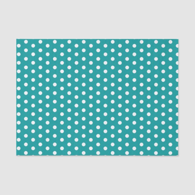 Papel De Seda Puntos Aqua Polka (Anverso)