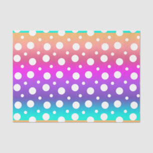 Papel De Seda Puntos arcoiris y blancos (serie Purple de diseño