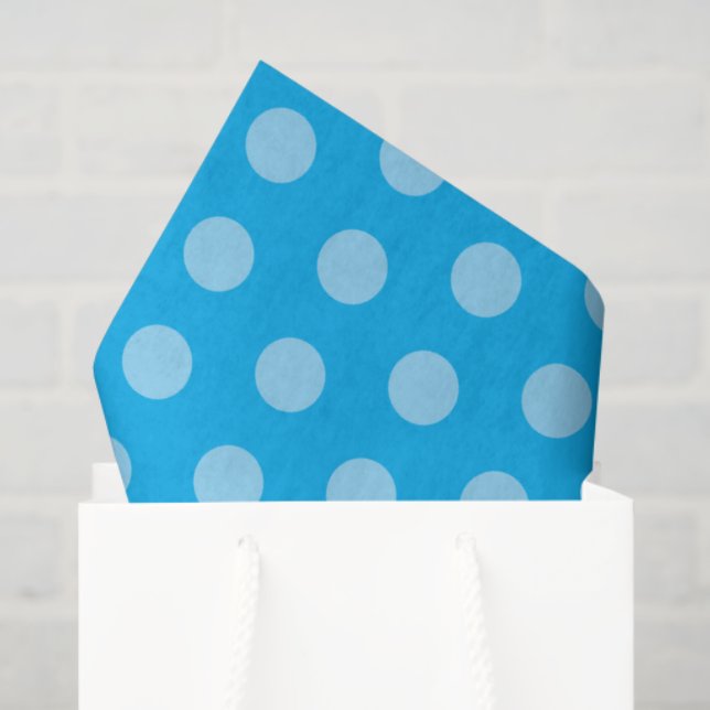 Papel De Seda Puntos azules claros (Bolsa de regalo)