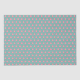 Papel De Seda Puntos azules pastel, azul teal y rosa