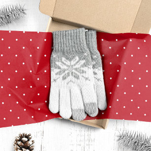 Papel De Seda Puntos Blancos Pequeños en Navidad Roja