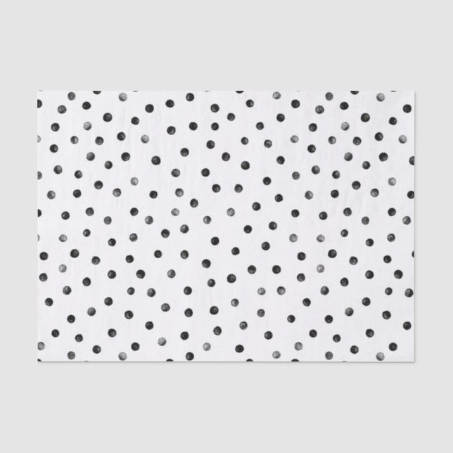 Papel De Seda Puntos blancos y negros del confeti (Anverso)