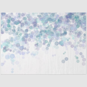 Papel De Seda Puntos Bokeh Azules y Blancos Modernos y Elegantes