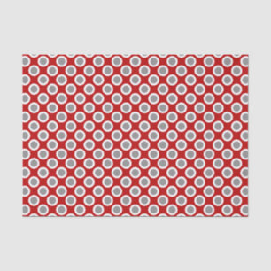 Papel De Seda Puntos circundados retros, de color rojo oscuro y