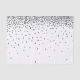 Papel De Seda Puntos Confetti Plateados