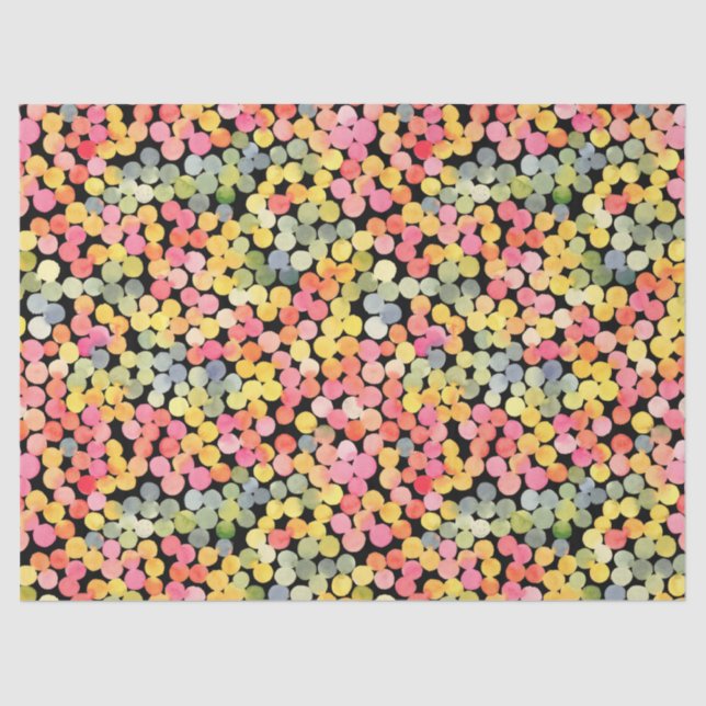 Papel De Seda Puntos de acuarela coloreados abstractos (Anverso)