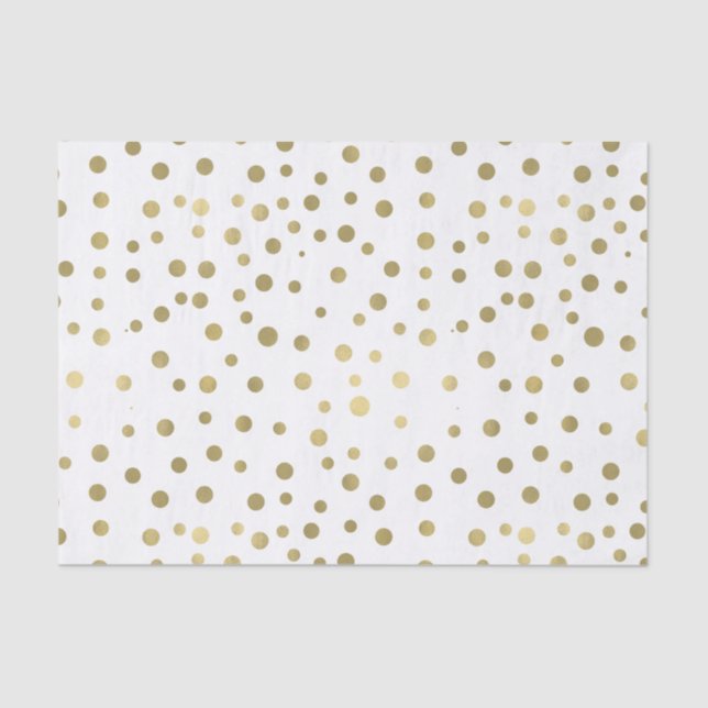 Papel De Seda Puntos de Confetti de oro (Anverso)