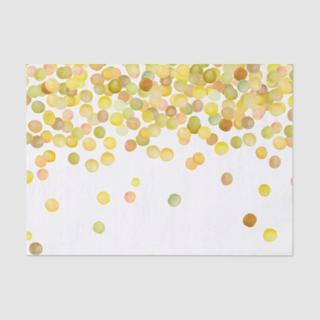 Papel De Seda Puntos de Confetti de oro amarillo (Anverso)
