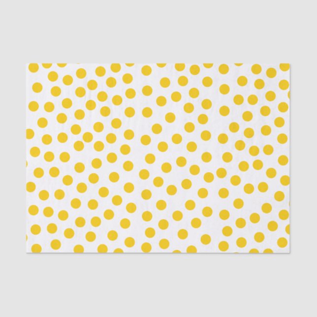 Papel De Seda Puntos de polka amarillos (Anverso)