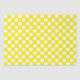Papel De Seda Puntos de polka amarillos y blancos