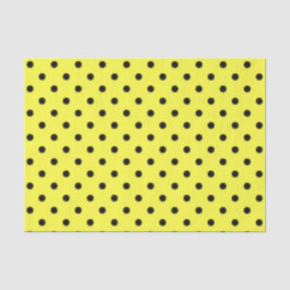 Papel De Seda Puntos de polka amarillos y negros