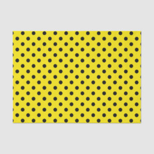 Papel De Seda Puntos de polka amarillos y negros