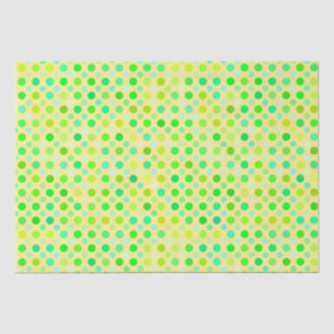 Papel De Seda puntos de polka amarillos y verdes