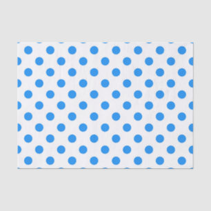Papel De Seda Puntos de Polka azul de fondo blanco