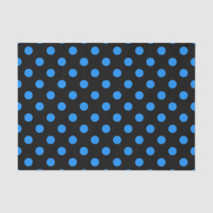 Papel De Seda Puntos de Polka Azul de Fondo Negro