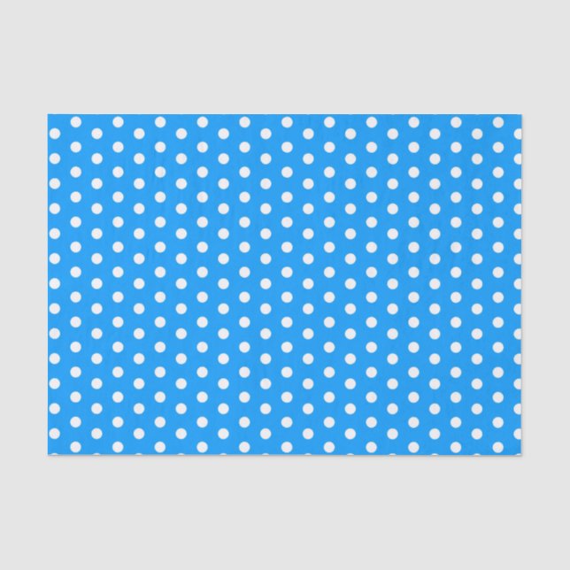 Papel De Seda Puntos De Polka Azul Lt (Anverso)