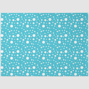 PAPEL DE SEDA PUNTOS DE POLKA AZUL Y BLANCO EN INVIERNO