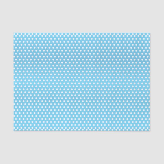 Papel De Seda Puntos de Polka azul y blanco para bebés (Anverso)