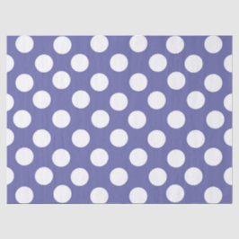 Papel De Seda puntos de polka blanca púrpura periwinkle
