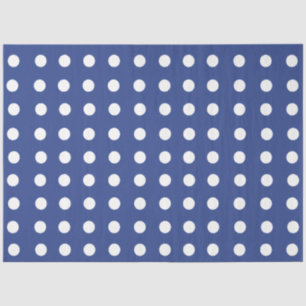 Papel De Seda Puntos de Polka Blanco Azul