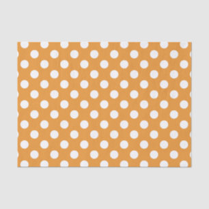 Papel De Seda Puntos de polka blanco sobre ámbar
