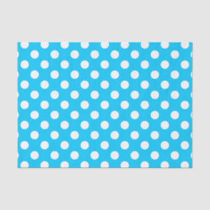 Papel De Seda Puntos de polka blanco sobre azul eléctrico