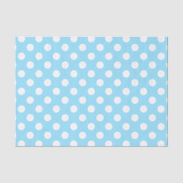 Papel De Seda Puntos de polka blanco sobre azul pálido