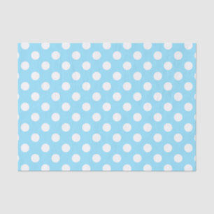 Papel De Seda Puntos de polka blanco sobre azul pálido