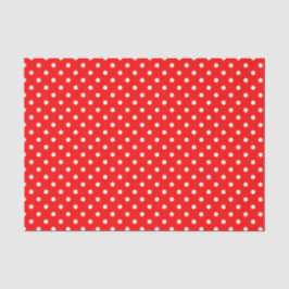 Papel De Seda Puntos de Polka Blanco sobre el rojo