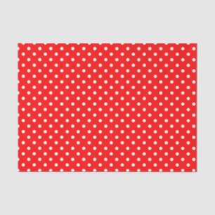 Papel De Seda Puntos de Polka Blanco sobre el rojo